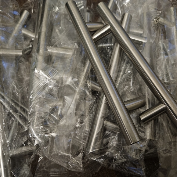 Kitchen Cabinet Hardware Brushed Silver Cabinet Handles Modern Drawer Pulls Set - Picture 3 of 6